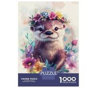Jigsaw Puzzles 1000 Pieces for Adults Floral Otter Charm -1 Jigsaws for Adults Fun Games Stress Reliever Help The Brain Exercise 70x50cm/1000pcs