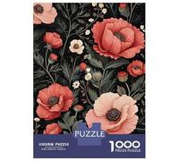Jigsaw Puzzles 1000 Pieces for Adults Floral Pattern with Red And Pink Poppies Puzzle for Adults Hands-on Game Improve Memory Deal As Gifts for The Whole Family 38x26cm/1000pcs