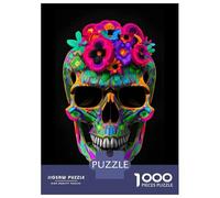 Jigsaw Puzzles 1000 Pieces for Adults Floral Skull Fusion Adult Puzzles Toy Wall Decor But Fun And Humorous Help The Brain Exercise 38x26cm/1000pcs
