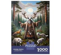 Jigsaw Puzzles 1000 Pieces for Adults Forest Spirit Wildlife Guardian Puzzle for Adults Hands-on Game Improve Memory Deal As Gifts for The Whole Family 52x38cm/1000pcs
