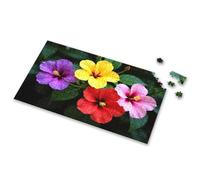 Jigsaw Puzzles 1000 Pieces For Adults Four Colorful Flowers In Bloom. Picture Puzzle 100 Piece Puzzles For Kids 3 Year Old Girl Gifts(300PCS)