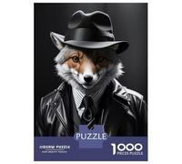 Jigsaw Puzzles 1000 Pieces for Adults Fox Funny Black And White Jigsaw for Adults Fun Games Presents for Women Help The Brain Exercise 70x50cm/1000pcs
