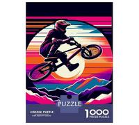 Jigsaw Puzzles 1000 Pieces for Adults Freestyle BMX Sunset Wpap Puzzles for Adults Fun Games Improve Memory Deal As Gifts for The Whole Family 70x50cm/1000pcs