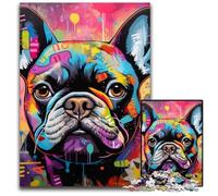 Jigsaw Puzzles 1000 Pieces for Adults French Bulldog Graffiti Puzzles for Adults Birthday Gift Idea, Challenging Brain Teaser Game 26X38CM/10.23x14.96inch