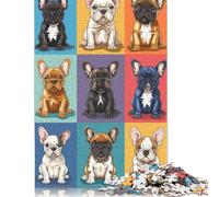 Jigsaw Puzzles 1000 Pieces for Adults French Bulldog Variations Puzzle for Adults Woodenboard Puzzles Family Decoration 1000pcs (75x50cm)