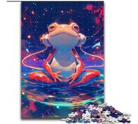 Jigsaw Puzzles 1000 Pieces for Adults Frog Listening to Music Jigsaw for Family And Friends, Suitable for Ages 14+ (size 26x38cm)