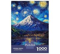 Jigsaw Puzzles 1000 Pieces for Adults Fuji Mount Starry Night Adult Jigsaw Relax Games Difficult Challenge Help The Brain Exercise 70x50cm/1000pcs