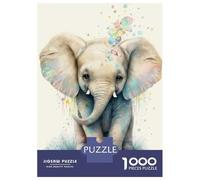 Jigsaw Puzzles 1000 Pieces for Adults Funny Little Elephant Jigsaws for Adults Fun Games Stress Reliever Help The Brain Exercise 52x38cm/1000pcs