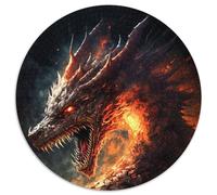 Jigsaw Puzzles 1000 Pieces for Adults Fury Dragpn VI Round Puzzles 1000 Pieces for Adults for Teenagers & Teens, Ideal Birthday 67.5x67.5cm
