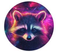 Jigsaw Puzzles 1000 Pieces for Adults Galaxy Raccoon 1000Pc Adults Round Jigsaw Puzzle Challenging DIY Brain Teaser, Perfect Family Game Or Decorative Gift 1000pcs (67.5x67.5cm)