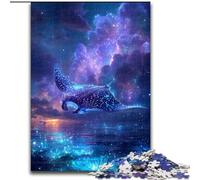 Jigsaw Puzzles 1000 Pieces for Adults Galaxy Whale Puzzle Made of Wood Relax & Challenge, Colorful Home Decor Art, for Friends size 50X75CM