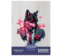 Jigsaw Puzzles 1000 Pieces for Adults Gangster Wolf Funny Puzzles for Adults DIY Toys Home Decoration Help The Brain Exercise 38x26cm/1000pcs