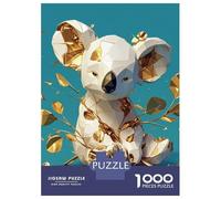 Jigsaw Puzzles 1000 Pieces for Adults Geometric Gold And White Koala Jigsaw for Adults Relaxing Games Difficult Challenge for Birthday, Chrismas 38x26cm/1000pcs
