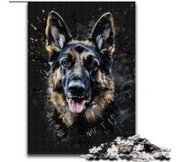 Jigsaw Puzzles 1000 Pieces for Adults German Shepherd DJ Neon Jigsaw Gift DIY Fun Suitable for Home Living Room Office Decoration (size : 50x75cm)