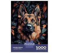 Jigsaw Puzzles 1000 Pieces for Adults German Shepherd in Leaves Jigsaws for Adults Fun Games A Work of Art Deal As Gifts for The Whole Family 38x26cm/1000pcs