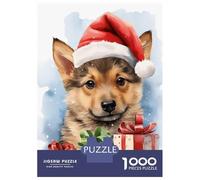 Jigsaw Puzzles 1000 Pieces for Adults German Shepherd Puppy Jigsaws for Adults Fun Games Stress Reliever Help The Brain Exercise 52x38cm/1000pcs
