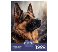 Jigsaw Puzzles 1000 Pieces for Adults German Shepherd Snow Jigsaw Puzzle DIY Toys But Fun And Humorous Deal As Gifts for The Whole Family 52x38cm/1000pcs