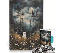 Jigsaw Puzzles 1000 Pieces for Adults Ghost in The Moonlight Forest, Educational Toy, Tough Challenge, Artists Collection, Fine Art 38x26cm