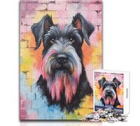 Jigsaw Puzzles 1000 Pieces for Adults Giant Schnauzer Graffiti Enjoy Gentle Leisure Relaxation Stable Fit Accurate Cutting Toy Size 50x75cm