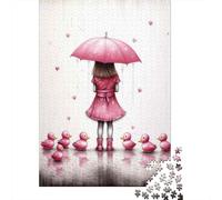 Jigsaw Puzzles 1000 Pieces for Adults Girl with Pink Umbrella Adult Puzzles Relaxing Games Difficult Hard Deal As Gifts for The Whole Family 70x50cm/1000pcs