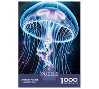 Jigsaw Puzzles 1000 Pieces for Adults Glowing Jellyfish in Deep Space Jigsaw Puzzle Relax Games Precision Cutting Unique Birthday And Gifts 52x38cm/1000pcs