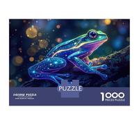 Jigsaw Puzzles 1000 Pieces for Adults Glowing Neon Frog Artwork Puzzle for Adults Family Game Wall Decoration for Birthday, Chrismas 52x38cm/1000pcs