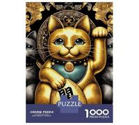 Jigsaw Puzzles 1000 Pieces for Adults Gold X Fortune Cat Puzzles for Adults Fun Games Improve Memory Deal As Gifts for The Whole Family 70x50cm/1000pcs