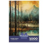 Jigsaw Puzzles 1000 Pieces for Adults Golden Blue Mountain Lake Jigsaw for Adults Fun Games Presents for Women Help The Brain Exercise 52x38cm/1000pcs