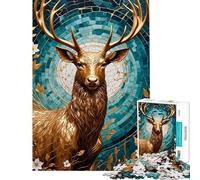Jigsaw Puzzles 1000 Pieces for Adults Golden Deer Kintsugi Jigsaws for Adults Relax Games Home Decoration Deal As Gifts for The Whole Family (Size 50x75cm)