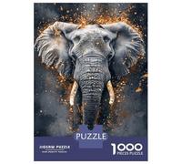 Jigsaw Puzzles 1000 Pieces for Adults Golden Echo Elephant Majesty Teenager Puzzles Family Game Difficult Challenge Stress Reduction Gifts 52x38cm/1000pcs