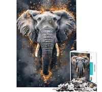 Jigsaw Puzzles 1000 Pieces for Adults Golden Echo Elephant Majesty Toy Intellectual Game Practical Game Pattern Assembly Birthday Gifts (size 38x52cm)
