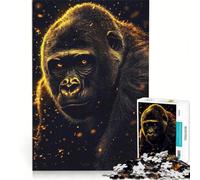 Jigsaw Puzzles 1000 Pieces for Adults Golden Gorilla, Impossible Game, Challenging To Complete, for Is Ideal As A Gift (38x26cm)