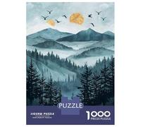 Jigsaw Puzzles 1000 Pieces for Adults Golden Moonlit Mountain Landscape Jigsaw Puzzle Anti-Stress Toys Home Decoration Help The Brain Exercise 38x26cm/1000pcs