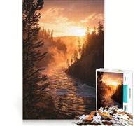 Jigsaw Puzzles 1000 Pieces for Adults Golden River Sunset, Impossible Game, Challenging To Complete, for Is Ideal As A Gift (50x75cm)
