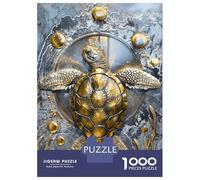 Jigsaw Puzzles 1000 Pieces for Adults Golden Sea Turtle Majesty Jigsaws for Adults Fun Games Stress Reliever Help The Brain Exercise 38x26cm/1000pcs