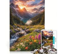 Jigsaw Puzzles 1000 Pieces for Adults Golden Sunrise Over Alpine Paradise, Impossible Game, Challenging To Complete, for Is Ideal As A Gift (38x26cm)