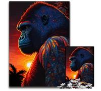 Jigsaw Puzzles 1000 Pieces for Adults Gorilla Art Style Jigsaw Puzzles Adult Game Gift Family Interactive Game Brain Challenge Gift 1000 PCS(38x26cm)
