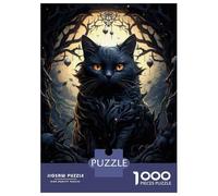 Jigsaw Puzzles 1000 Pieces for Adults Gothic Black Cat Art Print Jigsaws for Adults Fun Games A Work of Art Deal As Gifts for The Whole Family 70x50cm/1000pcs