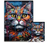Jigsaw Puzzles 1000 Pieces for Adults Graffiti Art Cat Challenging Puzzles Intricate Design for Teenagers, DIY Decor, And Brain-Boosting Fun 50x75CM/19.68x29.52inch