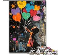 Jigsaw Puzzles 1000 Pieces for Adults Graffiti Girl Balloon Puzzles for Adults 26X38CM for Home Decor & Holiday Fun