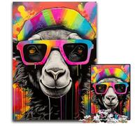 Jigsaw Puzzles 1000 Pieces for Adults Graffiti Painting Sheep Puzzles for Adults Challenging Brain Teaser for Teenagers, Family Fun Interactive Game 26X38CM/10.23x14.96inch