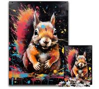 Jigsaw Puzzles 1000 Pieces for Adults Graffiti Painting Squirrel cardboard Jigsaw Puzzles Family Game Night Fun, DIY Decorative Artwork 26X38CM/10.23x14.96inch