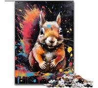 Jigsaw Puzzles 1000 Pieces for Adults Graffiti Painting Squirrel Challenging Puzzles Teenager Stress Reduction Cool Unique Gift for Family (Size 26x38 cm)