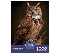 Jigsaw Puzzles 1000 Pieces for Adults Great Horned Owl Puzzles for Adults Family Games Wall Decoration Stress Reduction Gifts 52x38cm/1000pcs