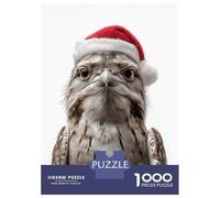 Jigsaw Puzzles 1000 Pieces for Adults Great Potoo with Santa Hat Jigsaws for Adults Fun Games Stress Reliever Help The Brain Exercise 70x50cm/1000pcs