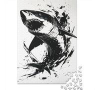 Jigsaw Puzzles 1000 Pieces for Adults Great White Shark Art Print-6 Jigsaw for Adults Relaxing Games Difficult Challenge for Birthday, Chrismas 70x50cm/1000pcs
