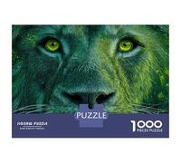 Jigsaw Puzzles 1000 Pieces for Adults Green Lion Art Print Adult Jigsaw Relax Games Difficult Challenge Help The Brain Exercise 38x26cm/1000pcs