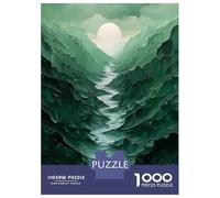 Jigsaw Puzzles 1000 Pieces for Adults Green Mountain Valley with River And Sun Jigsaw for Adults Relaxing Games Difficult Challenge for Birthday, Chrismas 70x50cm/1000pcs