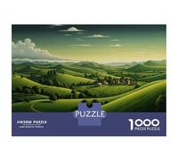 Jigsaw Puzzles 1000 Pieces for Adults Green Rolling Hills Landscape Jigsaw Puzzle Relax Games Precision Cutting Unique Birthday And Gifts 70x50cm/1000pcs