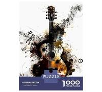 Jigsaw Puzzles 1000 Pieces for Adults Guitar Watercolor Adult Jigsaw Relax Games Difficult Challenge Help The Brain Exercise 52x38cm/1000pcs